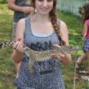 Ciska met een kleine krokodil
