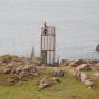 Het vuurtorentje op Muckle Roe, eindpunt van onze wandeling